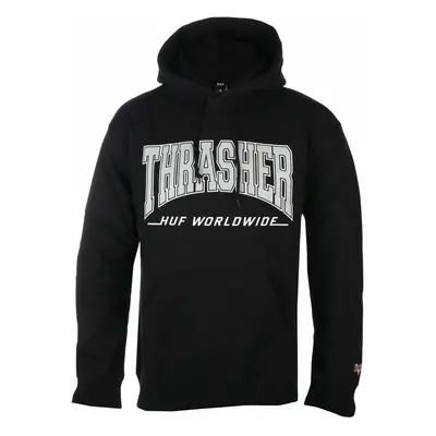 kapucnis pulóver férfi - Bayview - HUF x THRASHER - pf00563-black