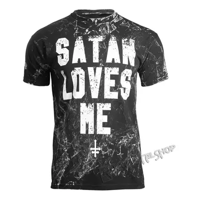 hardcore póló férfi - SATAN LOVES ME - AMENOMEN - OMEN057KM ALLPRINT WHITE