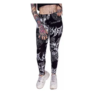 női nadrág (leggings) HEARTLESS - REAPER - FEKETE-FEHÉR