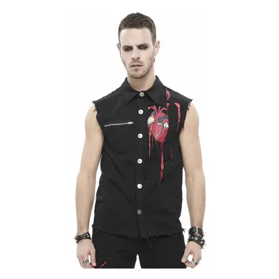 Férfi mellény DEVIL FASHION - Paper Cuts Printed Button Up Punk