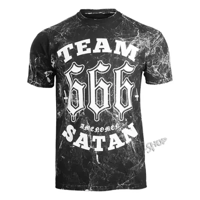 hardcore póló férfi - TEAM SATAN - AMENOMEN - OMEN082KM ALLPRINT WHITE