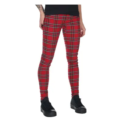 Női nadrág URBAN CLASSICS - Skinny Tartan - piros / blk