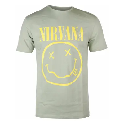 metál póló férfi Nirvana - Yellow Happy Face - ROCK OFF - NIRVTS04MGR-2