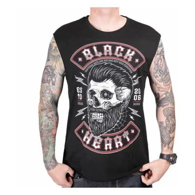 TOP férfi - BEARD SKULL - BLACK HEART