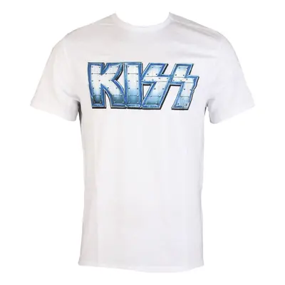 metál póló férfi Kiss - METAL DISTRESSED LOGO - AMPLIFIED - av210KMD wht