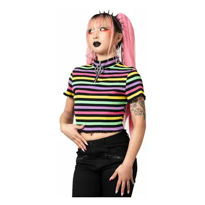 póló női - Rainbow Child Ribbed Crop - KILLSTAR - KSRA004994