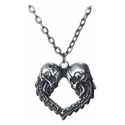 Medál nyaklánc DOUBLE SKULL CARING PENDANT