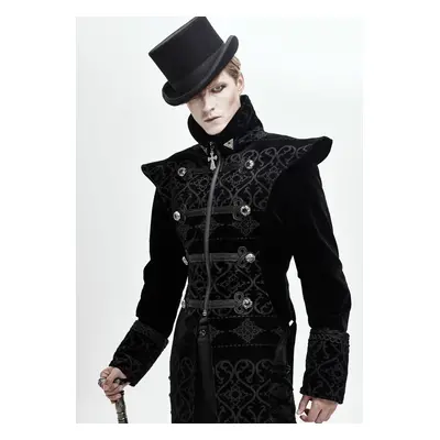 Férfi kabát DEVIL FASHION - Bodom Gothic Floral Velvet Coat With Slit