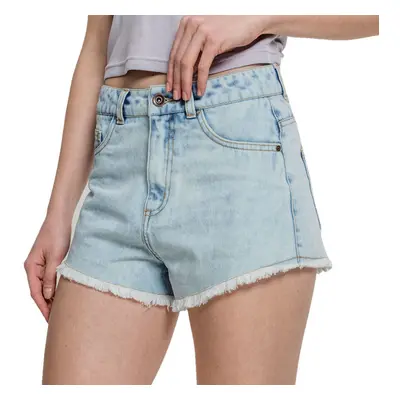 Női rövidnadrág URBAN CLASSICS - Denim Hotpants - kék fehérített