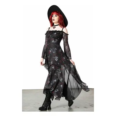 női ruha KILLSTAR - Mystic Meadow Mesh Maxi - Fekete