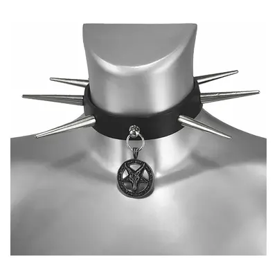 Gallér BAPHOMET PIROS KRISTÁLY NAGY TÜSKÉKS CHOKER