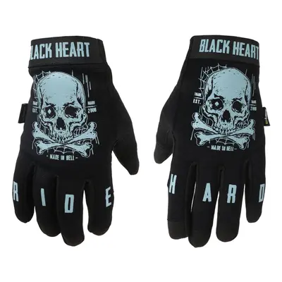 kesztyű BLACK HEART - Moto W-TEC Web Skull - FEKETE