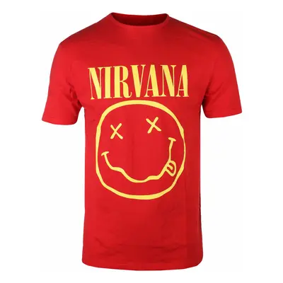 metál póló férfi Nirvana - Yellow Happy Face - ROCK OFF - NIRVTS04MR