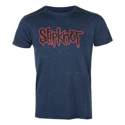 metál póló férfi Slipknot - Logo Snow Wash NAVY - ROCK OFF - SKSWASH02MN