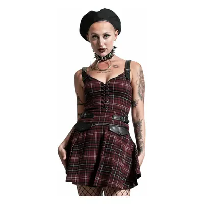 Női ruha KILLSTAR - Distortion Pleated - BLOOD TARTAN