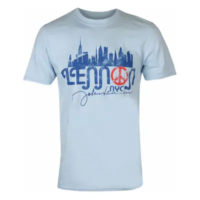 metál póló férfi John Lennon - NYC Skyline LHT BLUE - ROCK OFF - JLTS17MLB