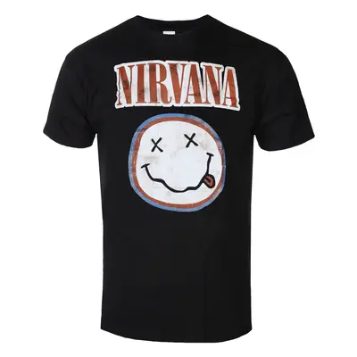 metál póló férfi Nirvana - Distressed Logo - ROCK OFF - NIRVTS01MB