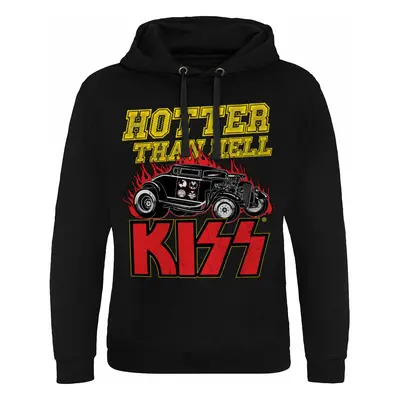 kapucnis pulóver férfi Kiss - Hotter Than Hell - HYBRIS - ER-37-KISS008-H69-5-BK