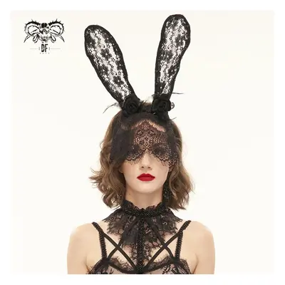 Fejpánt DEVIL FASHION - Sixties Fever Dream Gothic Bunny Ear Headband With Veil