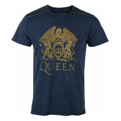 metál póló férfi Queen - Classic Crest Snow Wash - ROCK OFF - QUSWASH02MN