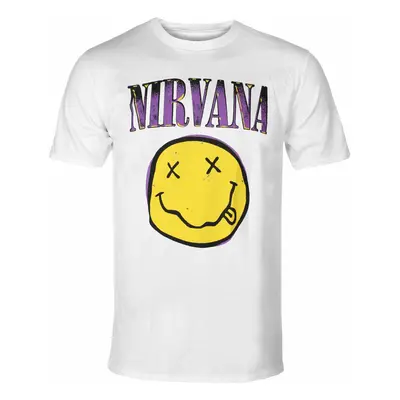 metál póló férfi Nirvana - Xerox Happy Face Pink - ROCK OFF - NIRVTS15MW