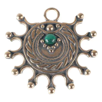 Medál (nap amulett) DEVANA - bronz/Malachit