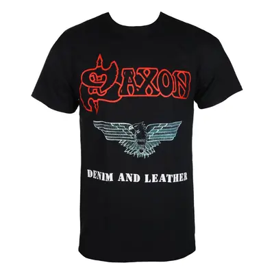 metál póló férfi Saxon - DENIM & LEATHER - RAZAMATAZ - ST0336