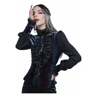 gót és punk póló női - Starlight Star Bright Gothic Blouse With Ruffles - DEVIL FASHION - SHT074