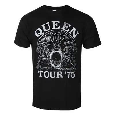 metál póló férfi Queen - Tour '75 BL ECO - ROCK OFF - QUECOTS01MB