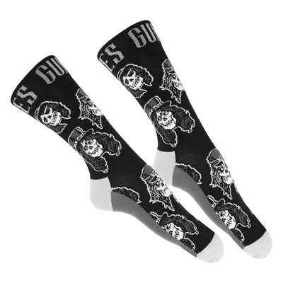 Zokni, Guns N' Roses - Skulls Band Monochrome - FEKETE - ROCK OFF