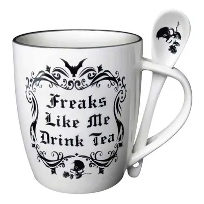 Bögre kanállal ALCHEMY GOTHIC - Freaks Like Me Drink Tea