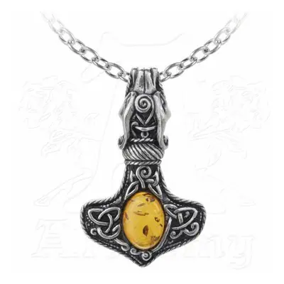 ALCHEMY GOTHIC nyaklánc - Amber Dragon Thorhammer - P728