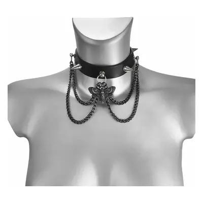 Lánc DEATH'S HEAD SPIKE CHOKER