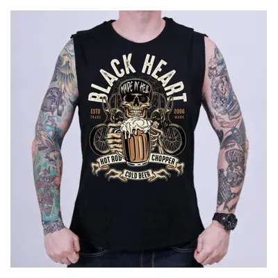 TOP férfi - BEER BIKER - BLACK HEART