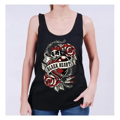 TOP női - HEART ROSE - BLACK HEART