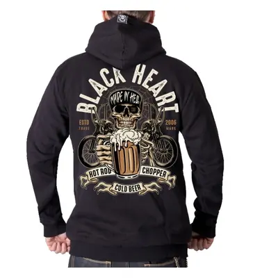 kapucnis pulóver férfi - BEER BIKER - BLACK HEART