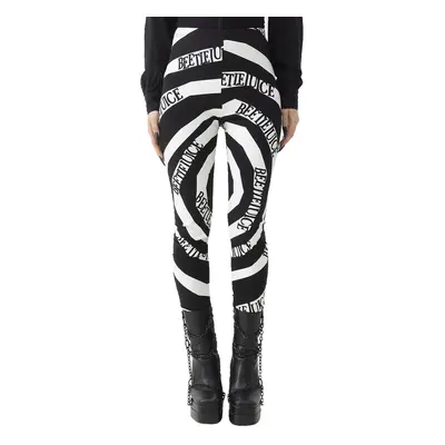 Női nadrág (leggings) KILLSTAR - Beetlejuice - Vertigo Spiral - Fekete Fehér