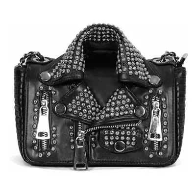 Kézitáska (táska) DEVIL FASHION - Spungen Punk Leather Black Rivets