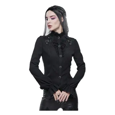 gót és punk póló női - 3D appliqued shoulder gothic - DEVIL FASHION - SHT07601