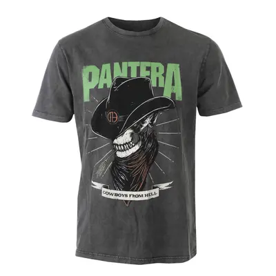 metál póló férfi Pantera - Skeleton Cowboy Stone Wash - ROCK OFF - PANSTNW43MC