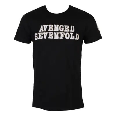 metál póló férfi Avenged Sevenfold - Logo & Deathbat Applique - ROCK OFF - ASAPSLUB01MB