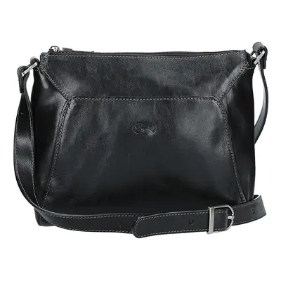 Katana Selma bőr crossbody táska - fekete