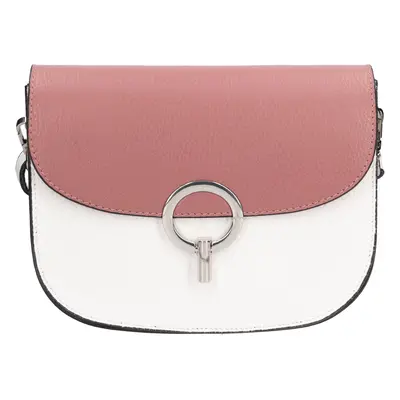 Női bőr crossbody kézitáska Italia Moniq - lila és fehér