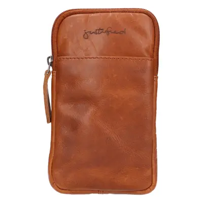 Justified Dana női bőr crossbody telefontáska - konyak