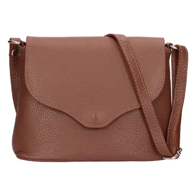 Női bőr crossbody kézitáska Italia Alice - sötétbarna