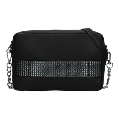 Divatos női bőr crossbody táska Facebag Ninas - fekete-ezüst