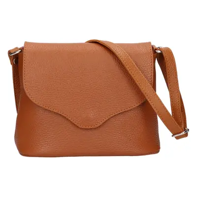 Női bőr crossbody kézitáska Italia Alice - konyak