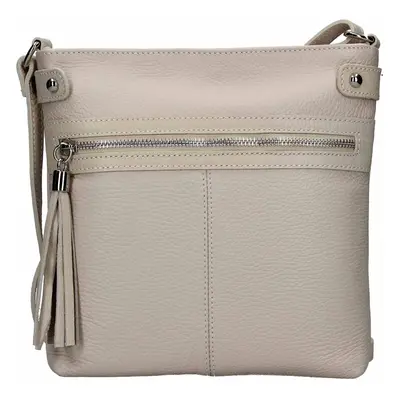 Női bőr crossbody kézitáska Italia Laura - bézs