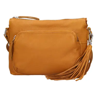 Női bőr crossbody kézitáska The Trend Emma - mustár