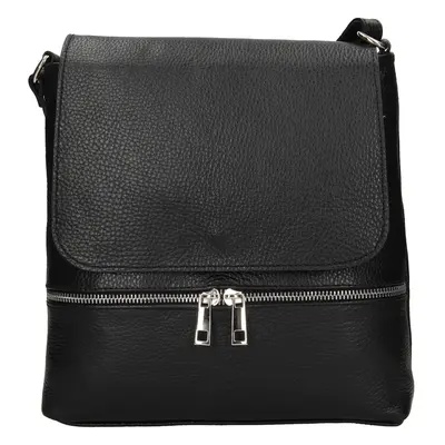 Női bőr crossbody kézitáska Italia Linda - fekete